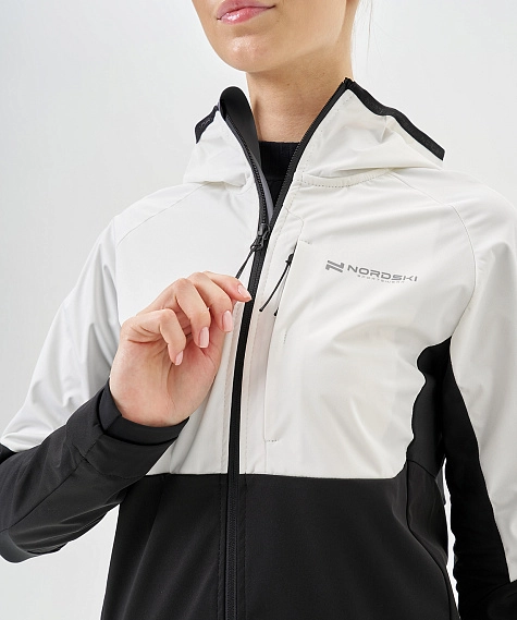 Тренировочная куртка Nordski PRO TOUR HOOD White/Black W