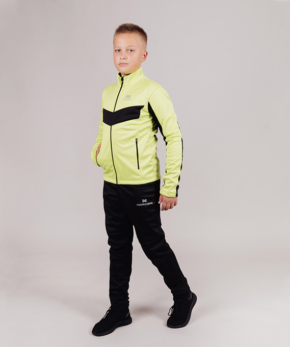 Разминочная куртка Nordski Jr.Base Lime/Black