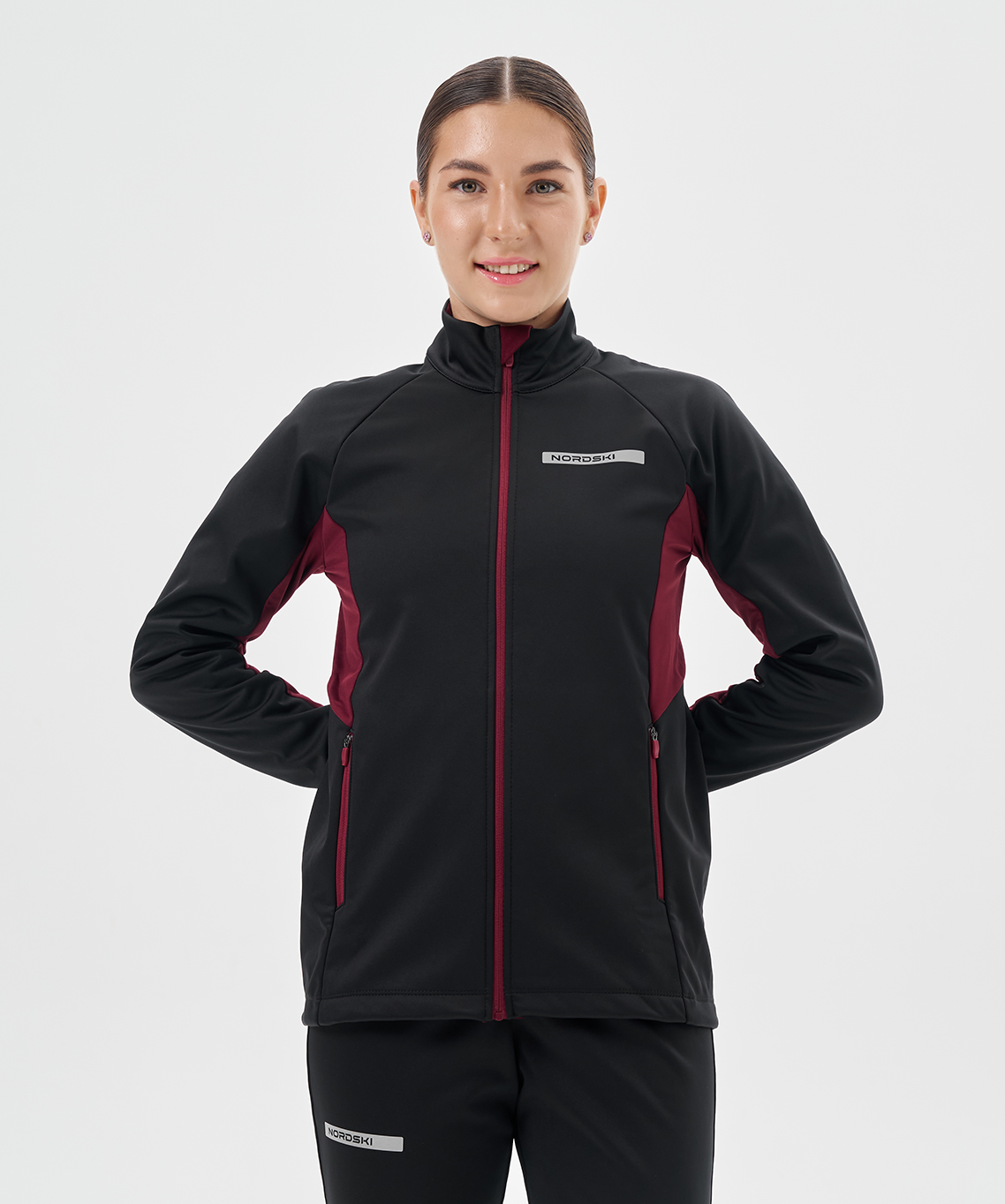 Тренировочная куртка Nordski Core Black/Wine W