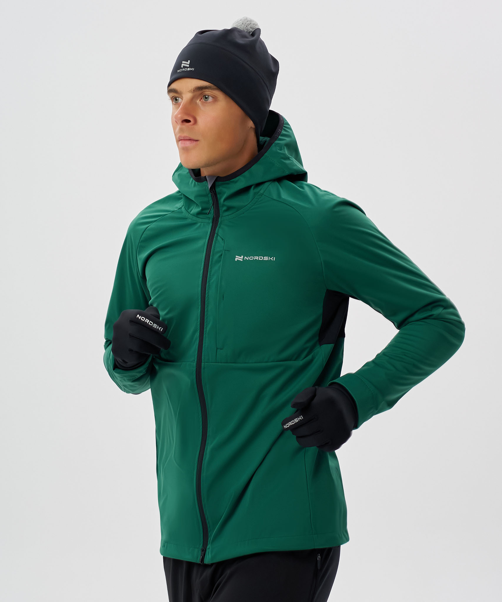 Тренировочная куртка Nordski PRO TOUR HOOD Alpine Green