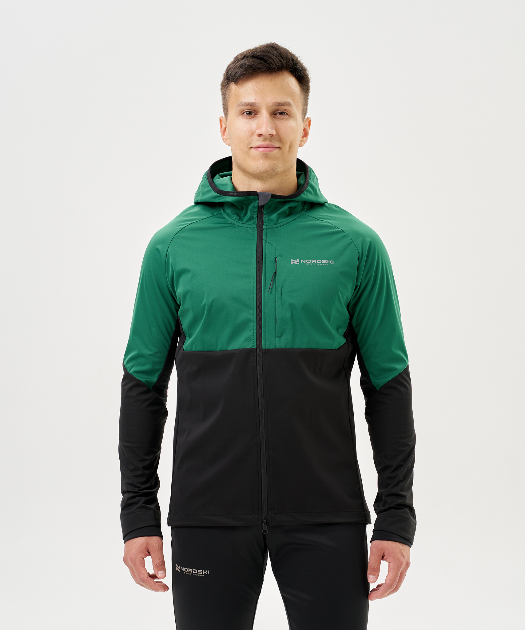 Тренировочная куртка Nordski PRO TOUR HOOD Alpine Green/Black